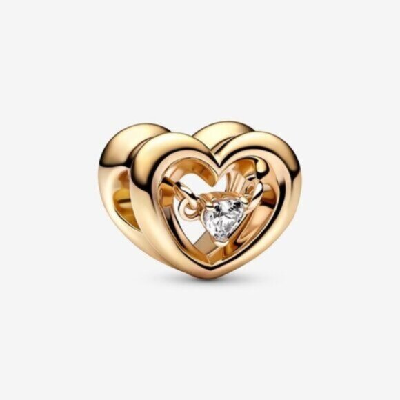 Pandora Shine Radiant Heart & Floating Stone Charm - Picture 1 of 5